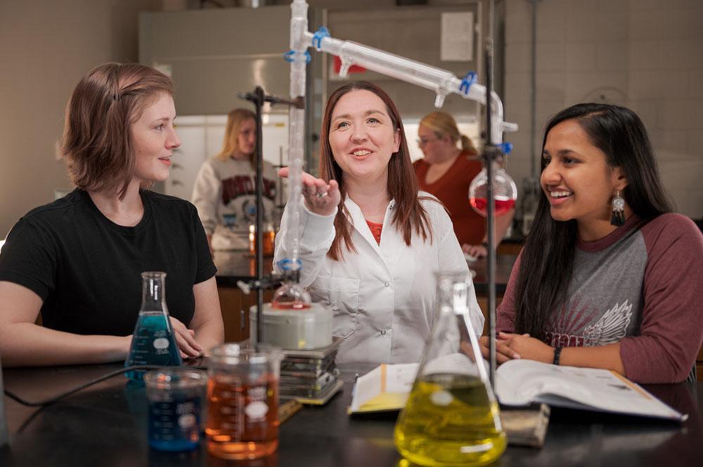 students doing science